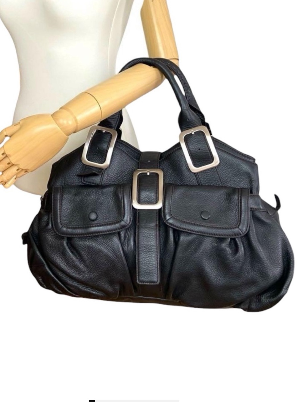 COLE HANN Village Collection Soft Leather Triple Zip E/W Bag